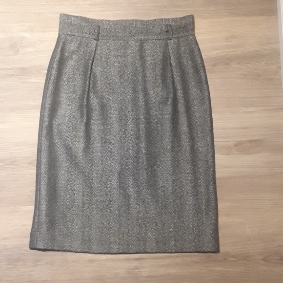 Vintage Herringbone Pencil Skirt - Picture 1 of 6
